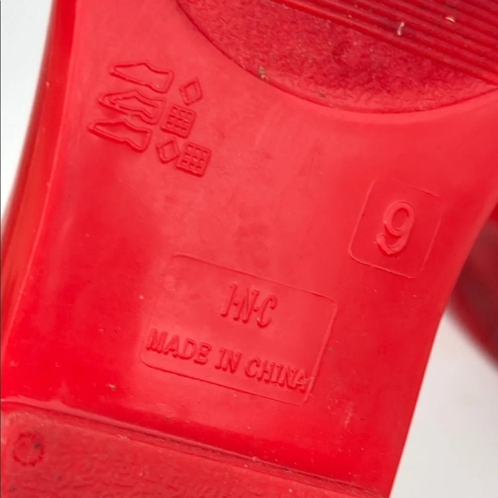 INC International Concepts Red Rain Boots Size 9